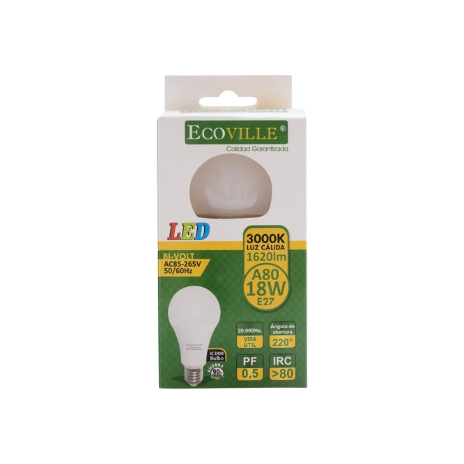 Foco Led Luz Cálida 18W 1620 LM Ecoville