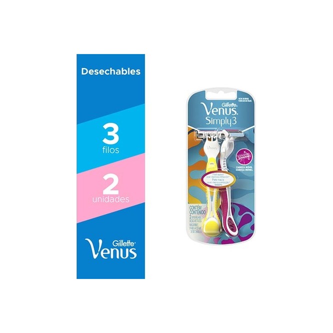 Máquina de afeitar venus con 2 piezas blíster Gillette