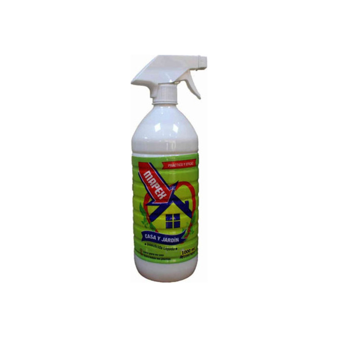 Insecticida líquido Casa y Jardín en botella descartable con gatillo Mapex 1 litro