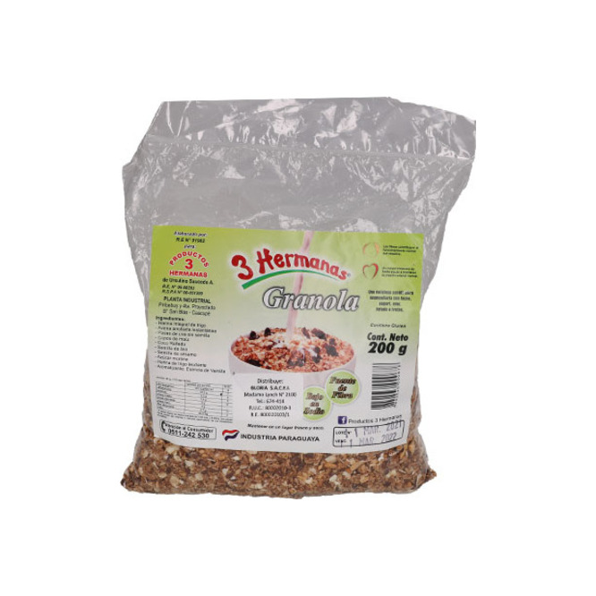 Granola paquete 3 Hermanas 200 gramos