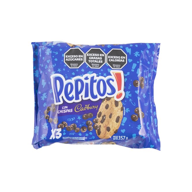 Galletita chocolate pack de 3 unidades Pepitos 357 gramos