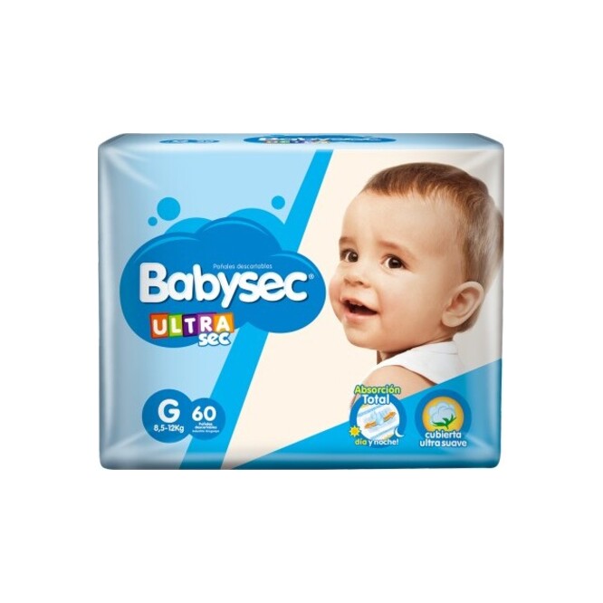Pañales ultra sec desechables g Babysec 60 unidades