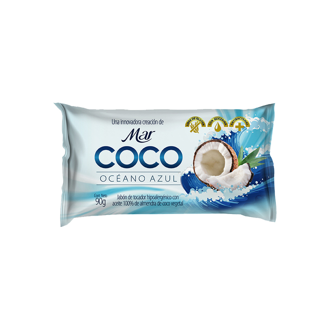 Jabón de tocador de coco océano azul pack 3 unidades Mar 125 gramos