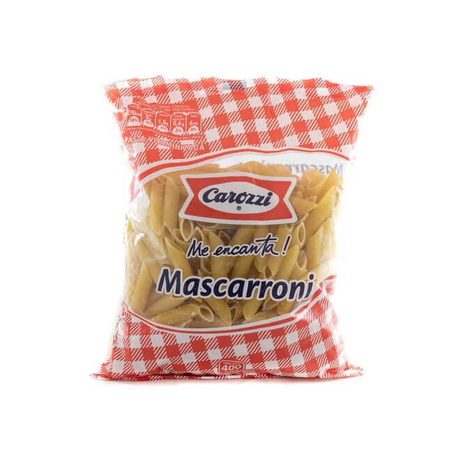 Fideo Mascaroni en paquete Carozzi 400 gramos