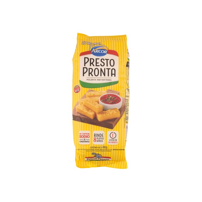 Polenta instantánea presto pronta Arcor 490 gramos