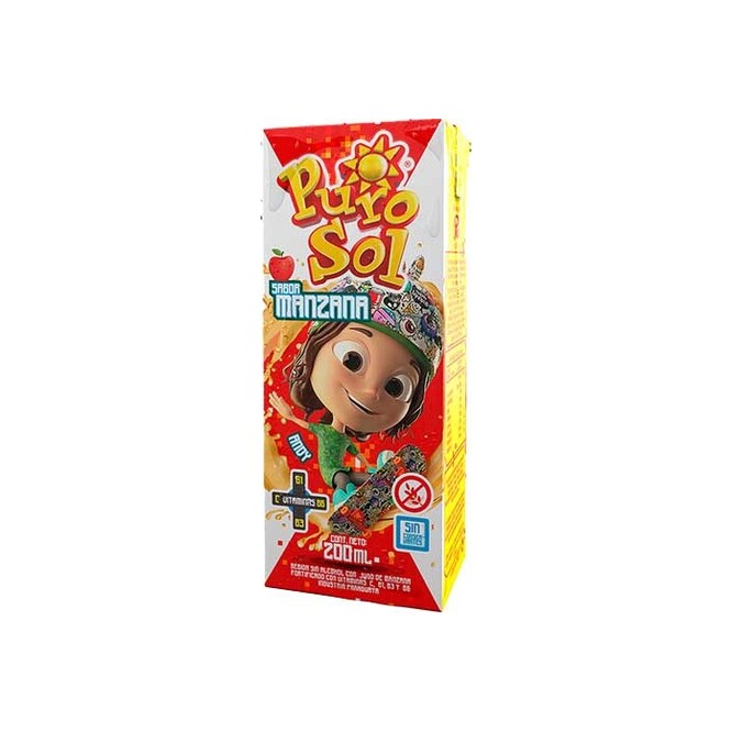 Jugo sabor manzana tetra Purosol 200 ml