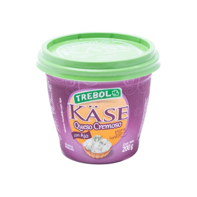 Queso cremoso sabor ajo pote Trébol 200 gramos