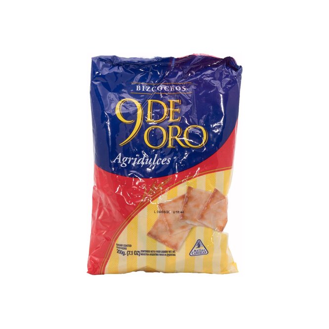 Bizcocho Dulce en bolsa 9 de Oro 210 gramos