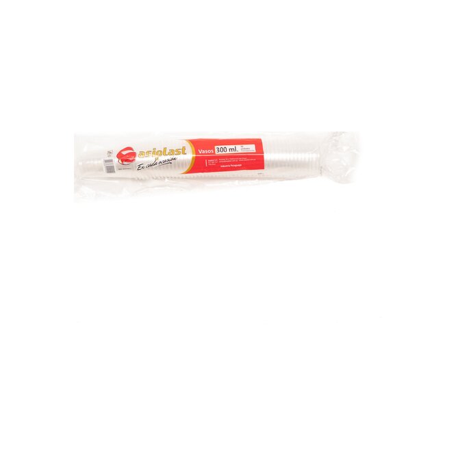 Vaso descartable transparente Asiplast 300 ml por 50 unidades