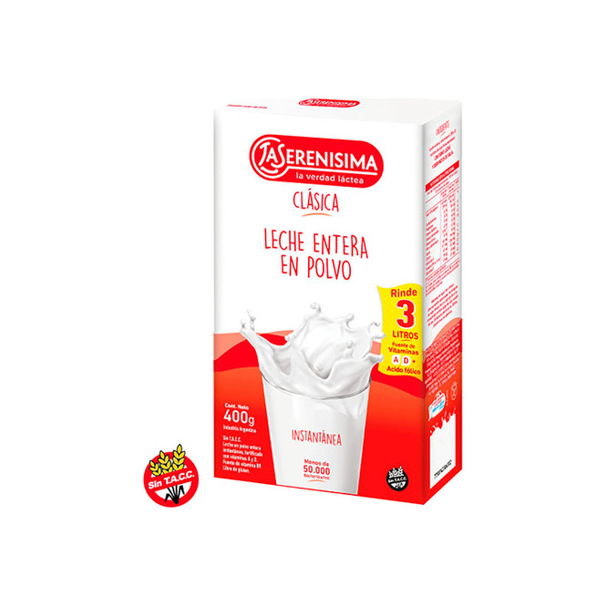 LECHE ENTERA EPOLVO LA SERENISIMA 400GR
