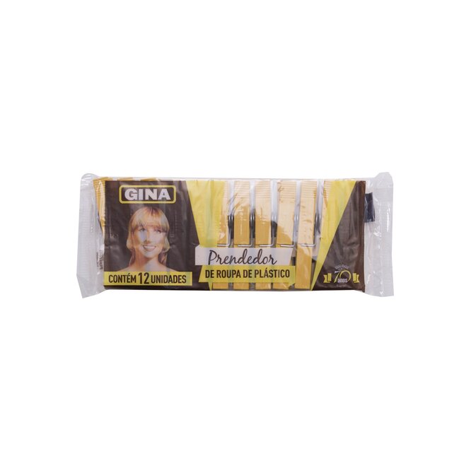 Pinza para ropa de plástico paquete Gina 12 unidades