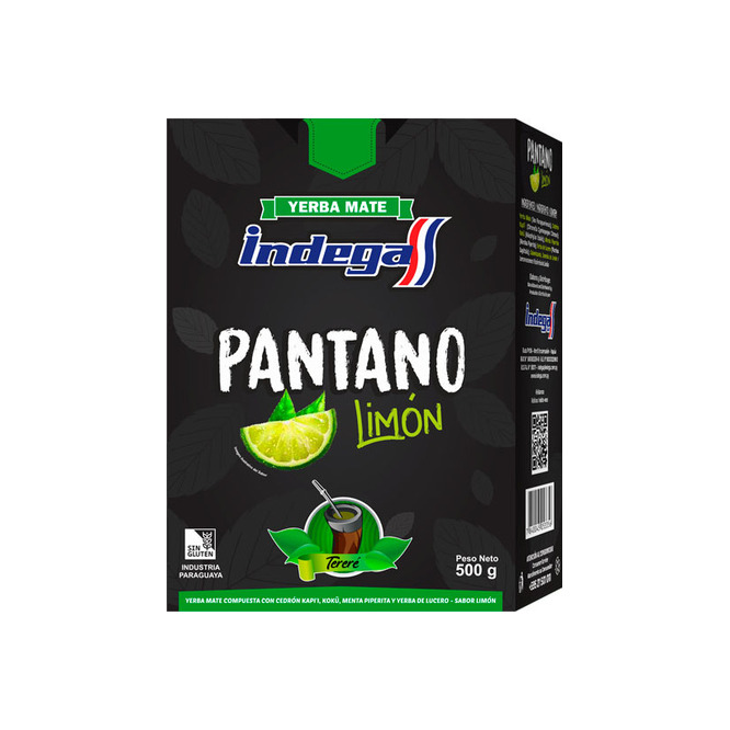 Yerba Pantano Limón en caja Indega 500 gramos