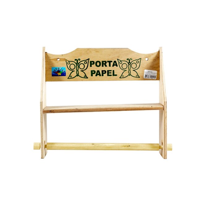 Porta papel horizontal de madera Puzzlez