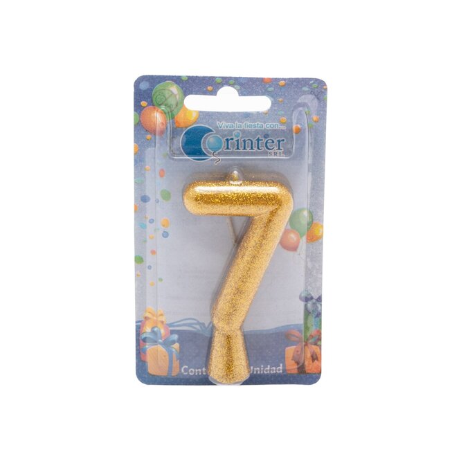 Vela de cumpleaños tubular N° 7 Corinter 1 unidad