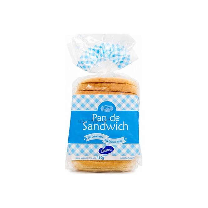 Pan para sándwich blanco Bianca 400 gramos