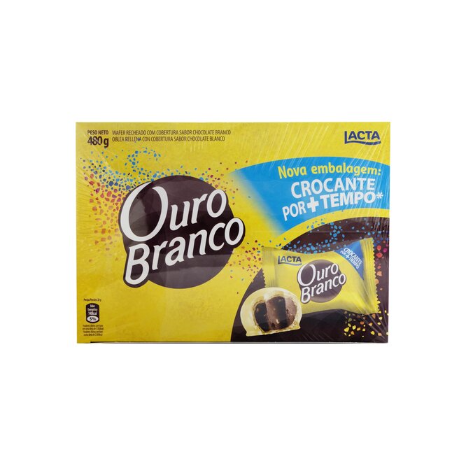 Chocolate ouro branco oblea rellena paquete Lacta 480 gramos