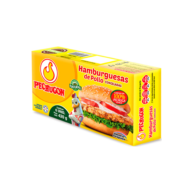 Hamburguesas de pollo Pechugón 6 unidades