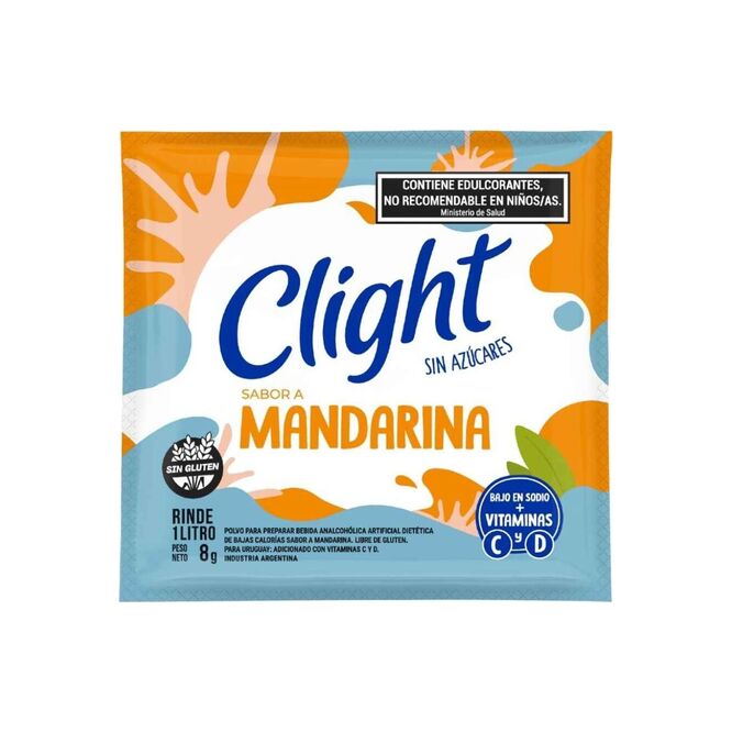 Jugo sabor mandarina en polvo Clight 8 gramos