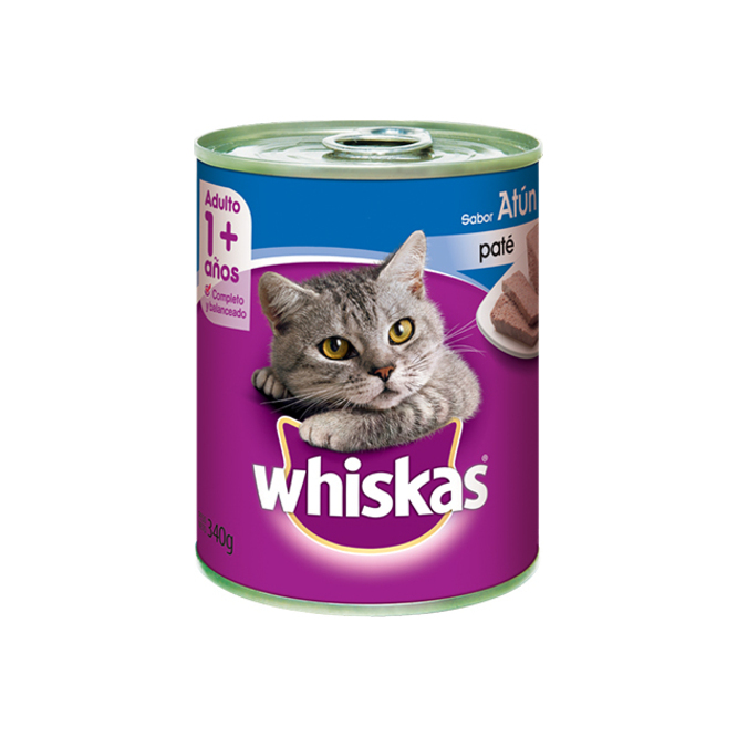 Alimento para gato sabor atún en lata Whiskas 340 gramos