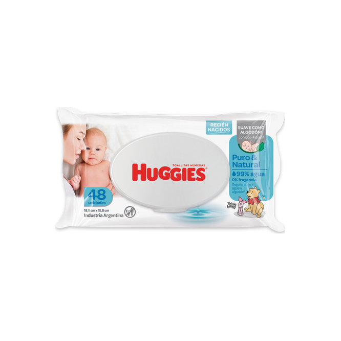 Toallita Húmeda Puro & Natural Huggies 48 unidades