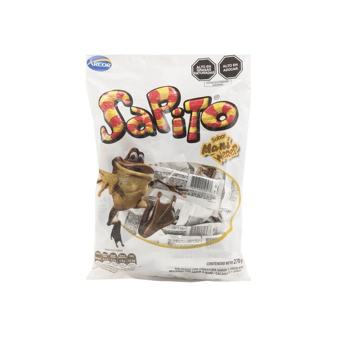 Chocolate con relleno de maní Sapito 270 gramos