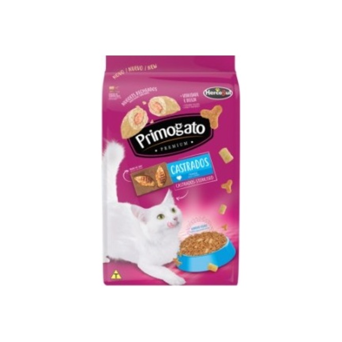 Alimento para gato castrado sabor pollo Primogato 500 gramos
