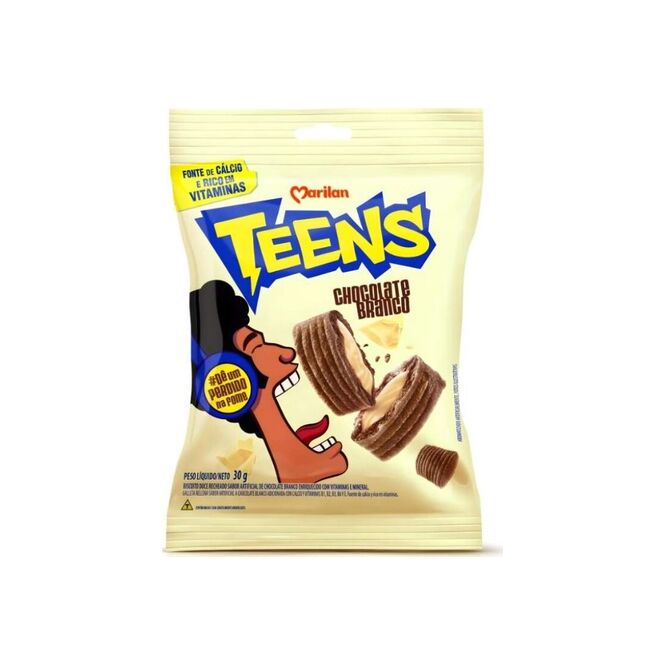 Bizcocho relleno de chocolate blanco teens Marilan 30 gramos