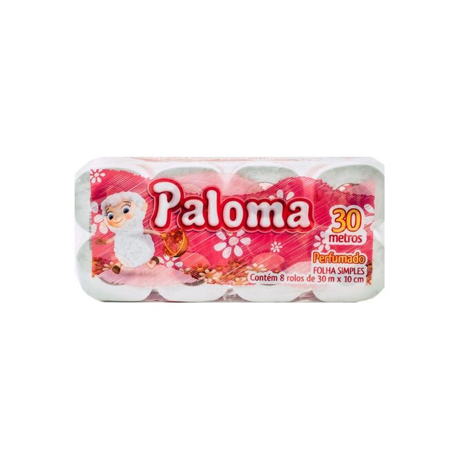 Papel Higiénico Perfumado de 30 metros Paloma 8 unidades