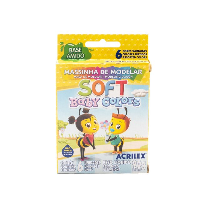 PLASTILINA SOFT PASTEL DE 6 COLORES 90GR