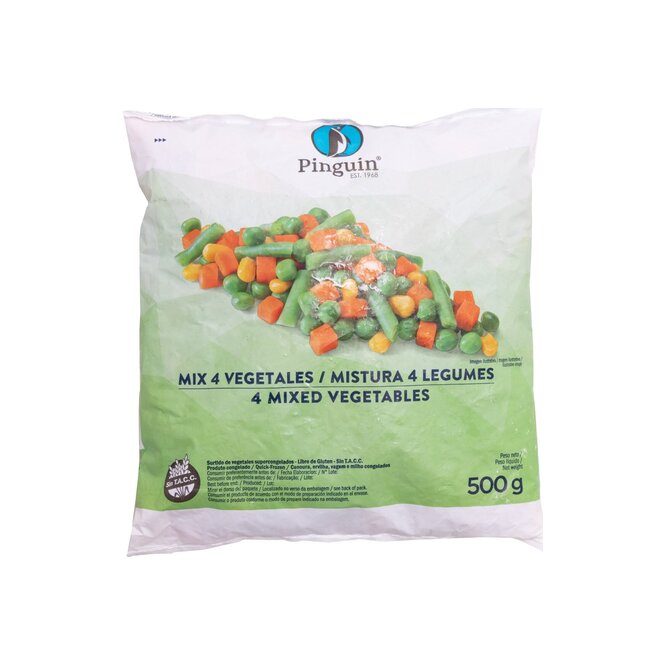 Verduras 4 vegetales congelado Pinguin 500 gramos