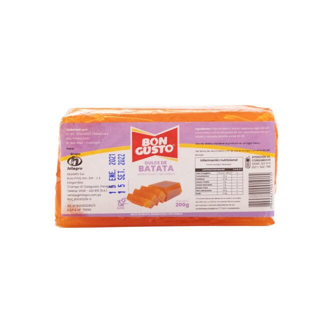 DULCE D/BATATA BON GUSTO 200GR