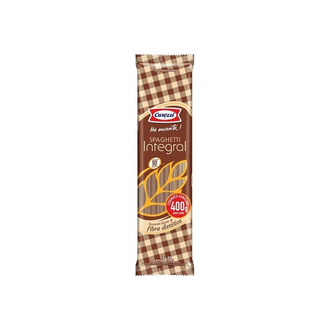 Fideo Spaghetti Integral en paquete Carozzi 400 gramos