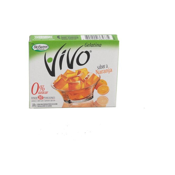 Gelatina naranja caja Vivo 22 gramos