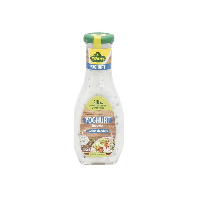 Aderezo Para ensalada Yogurt en frasco Kühne 250 ml