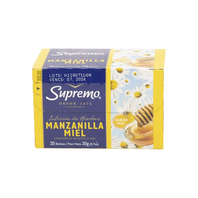 Té manzanilla con miel en caja Supremo 20 unidades