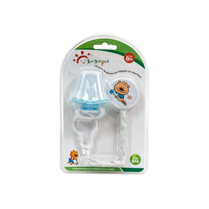 Chupete de silicona con colgador de seguridad Sundelight
