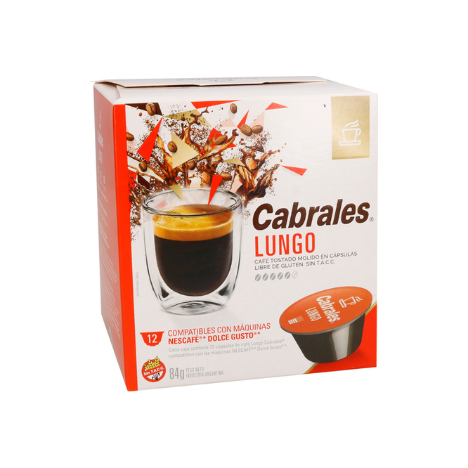 CAFE ECAPSULAS LUNGO CABRALES 84GR 12UN