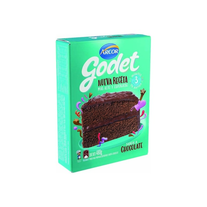 Polvo para bizcochuelo sabor chocolate Godet 480 gramos