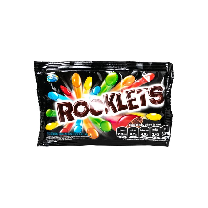 Chocolate Confitado Rocklets Arcor 40 gramos