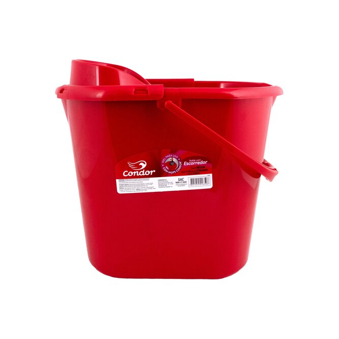 BALDE PLAST.12L CONDOR P/MOPA ROJO 1640