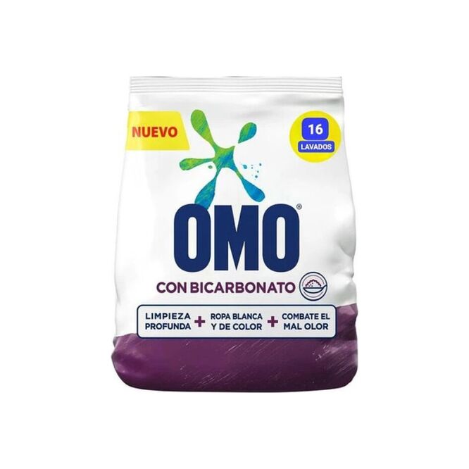 Jabón matic con bicarbonato en polvo Omo 800 gramos