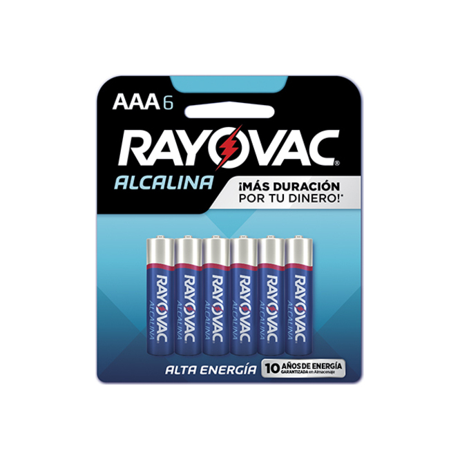 Pila alcalina AAA blíster Rayovac 6 unidades
