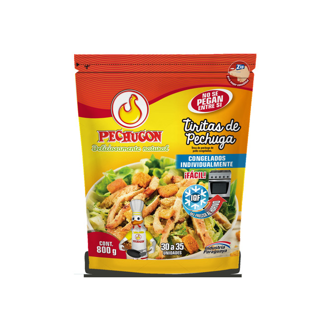 Tiritas de pechuga congeladas paquete Pechugon 800 gramos