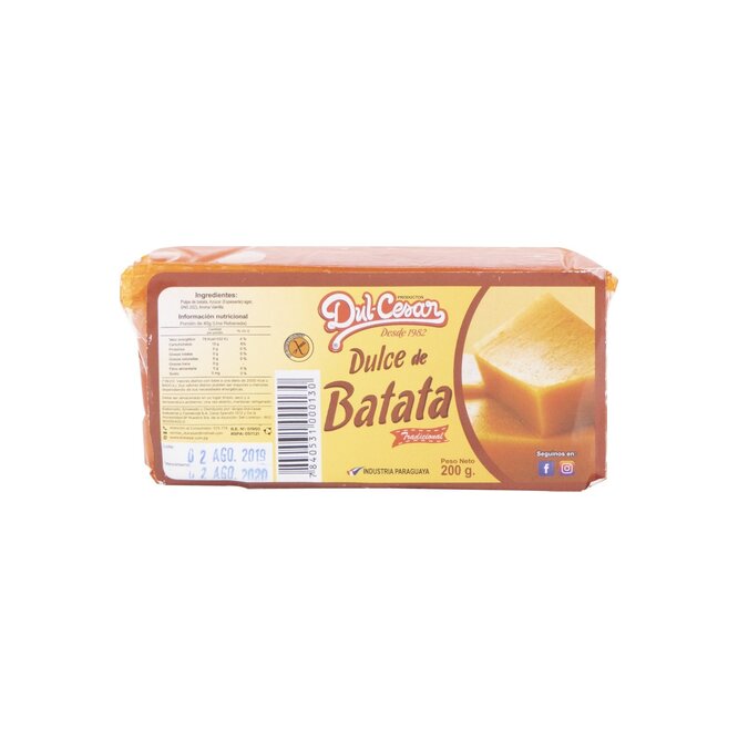Dulce sabor batata barra Doña Flora 400 gramos