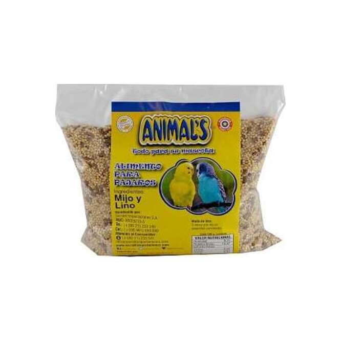 Alimento para aves mezcla de semillas de mijo y lino Animals 400 gramos