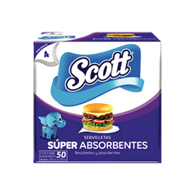 SERVILLETAS 50UN 24X23CM SCOTT PLA