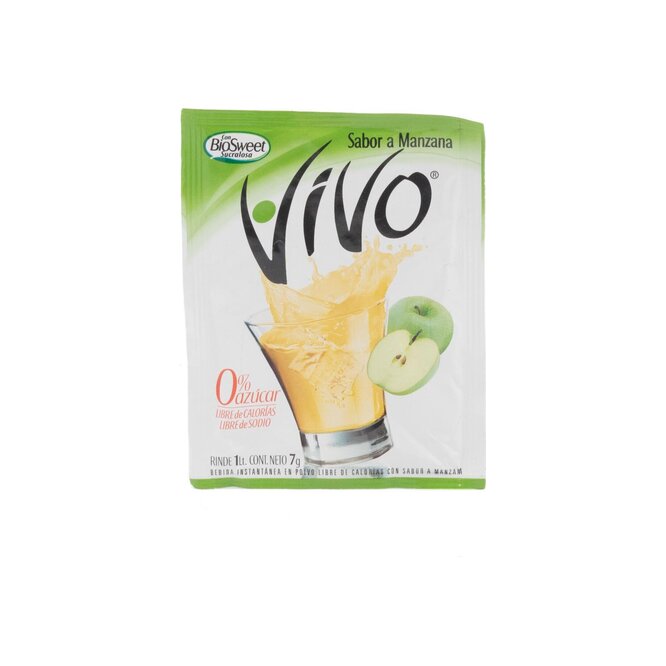 Jugo en polvo sabor manzana para 1 litro en sobre Vivo 8 gramos