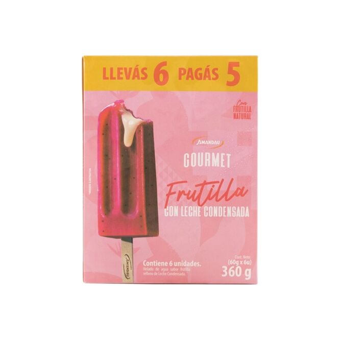 Helado Gourmet de frutos y leche condensada Amandau 360 gramos