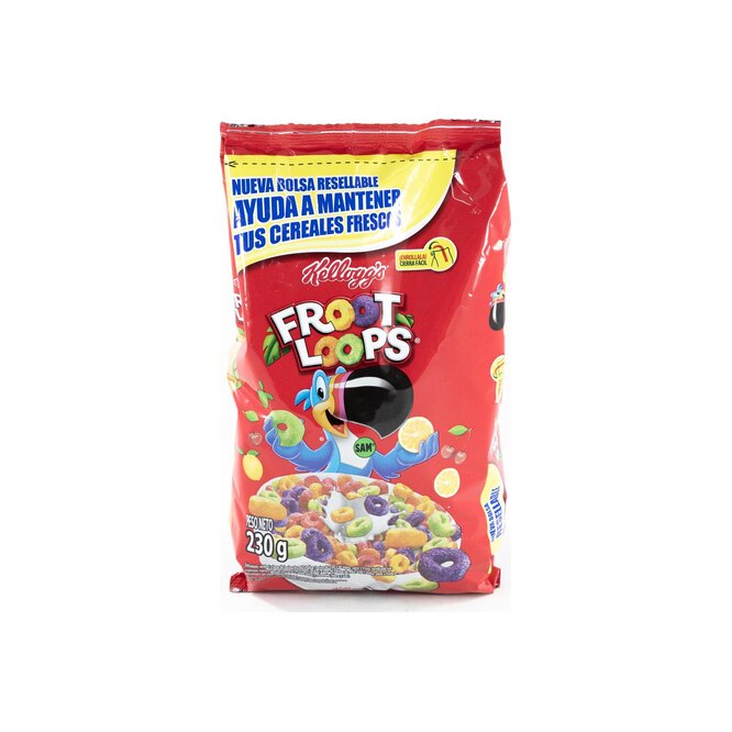 Cereal froot lopps en bolsa Kellogg´s 230 gramos