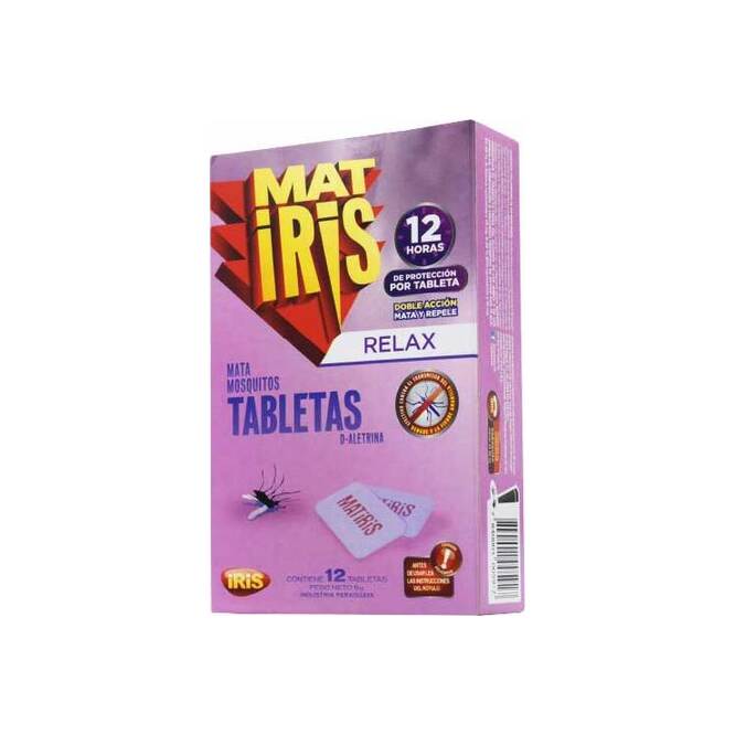 Tabletas Mata Mosquitos Relax en caja Matiris 12 unidades